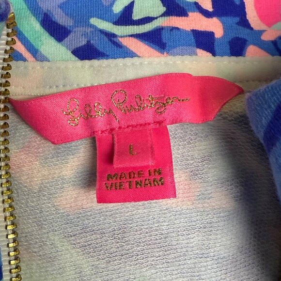 Lilly Pulitzer Jonah Popover – Royal Purple Party Wave – Size Large – EUC - Picture 7 of 12